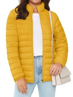 TACVASEN Full Zip Up Puffer Jacket Womens Winter Lightweight Quilted Down Warm Coats Casual Windbreaker Oversize Outwear Outdoor