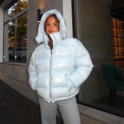 Women Solid Hooded Glossy Padded Jacket Long Sleeve Stand Zipper Fluffy Warm Coat Autumn Winter 2025 Chic Casual Street Jackets