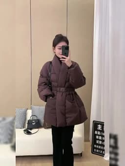 LANMREM Cotton Padded Coat With Belt Long Sleeves Big Size Solid Warm Jacket 2024 Winter New Female Fashion Streetwear 2Z288516