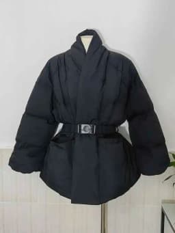 LANMREM Cotton Padded Coat With Belt Long Sleeves Big Size Solid Warm Jacket 2024 Winter New Female Fashion Streetwear 2Z288516