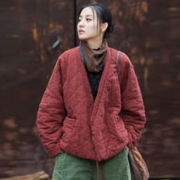Johnature Winter Chinese Style Parkas For Women Bandage Plus Cotton Coats 2025 Long Sleeve Loose Pockets Vintage Cotton Parkas