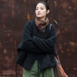 Johnature Winter Chinese Style Parkas For Women Bandage Plus Cotton Coats 2025 Long Sleeve Loose Pockets Vintage Cotton Parkas