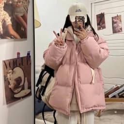 Winter Short Jacket Woman Parkas 2025 Thick Warm Spliced Hooded Parka Oversized Korean Fashion Loose Cotton Padded Outerwear