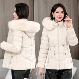 Winter 2026 New Down Jacket Women Parkas Fashion High-Quality Warm Cotton Padded Coat Ladies Short Overcoat Hooded Overwear Tops