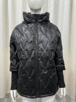 Autumn Winter New Fashion Hooded Loose Long Sleeve Patchwork Cotton Jacket for Women
