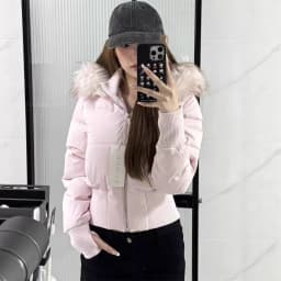Neploe Fur Collar Hoody Slim Waist Bread Parkas Fashion Premium Elegant Warm Women Clothing Lovely Zip Patchwork Casual Coats