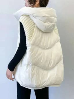LANMREM Winter Versatile Dowm Vest For Women Hooded Knitted Sleeveless Spliced Solid Color Coat Casual 2024 New Clothing 2VV302