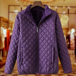 Mid Aged Elderly Mothers' Autumn New Plush Fleece Jackets, Women Winter Cotton Jackets Old Ladies' Grandmother's Cotton Jackets