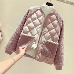 Women's Winter Parka 2025 New Imitation Lamb Hair Elegant Loose Ladies Coat Fashion Splicing Short Comfortable Female Jacket