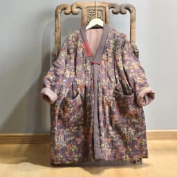 Johnature Women Vintage Print Floral Parkas Cotton Linen Coats Button V-Neck Long Sleeve 2025 Winter New Warm Female Long Coats