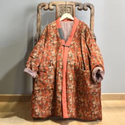Johnature Women Vintage Print Floral Parkas Cotton Linen Coats Button V-Neck Long Sleeve 2025 Winter New Warm Female Long Coats