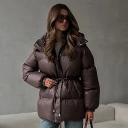 Solid Lace Up Cotton Coat Women Fashion Lapel Long Sleeve Pocket Warm Loose Short Jacket New Lady Winter Commute Street Outwears