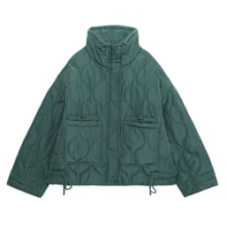 2027 Autumn Winter Women's Vintage Quilted Army Green Padded Coats Lady Elegant Drawstring High Neck Pockets Cotton Jacket Parka