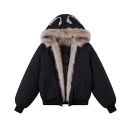 Women Y2k Faux Fur Collar Hood Fashion Parkas Winter New Elegant Liner Loose Coat Casual Harajuku Outerwear Aesthetic Jackets