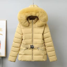 Winter Thickened Slim Cotton Jacket 2025 New Fashion Fur Collar down Cotton Coat Women's Short Style Warmth Comfortable Coat