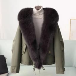2026 Winter New High End Big Fur Collar Workwear Down Cotton Jacket Women's Fashion Short Thicken Cotton Female Parkas Coats