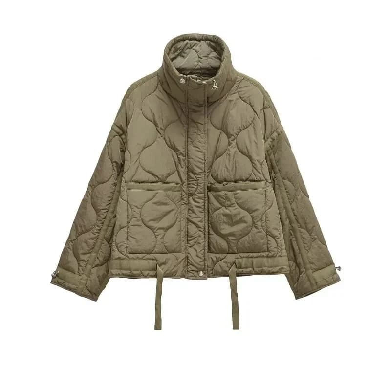 Padded Coat American Retro High Neck Parkas Warm Woman Winter Coats Winter Parkas For Women Elegant Luxury Women's Coat
