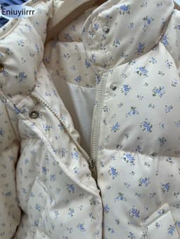 Warm Cute Sweet Women Coats Cotton Printed Florals Chic Elegant Loose Thicken New Daily Winter All Match High Street Parkas