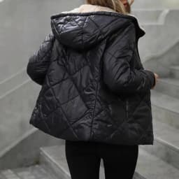 Hooded Short Coat Women Parkas Zipper Long Sleeve Cardigan Outerwear Solid Casual Warm Pocket Spliced Simple Jackets Winter 2025