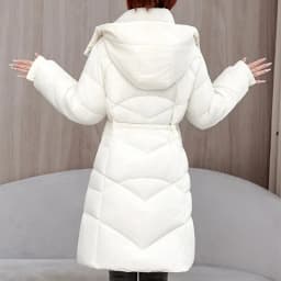 Zipper Up Mid-Long Parkas Women Winter Thicken Coldproof Warm Parkas Woman Fashion Stand Up Collar Hooded Cotton Jacket Female