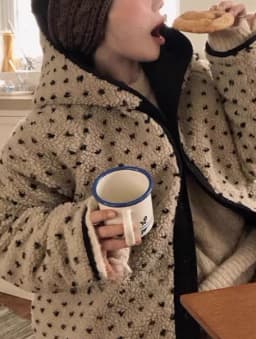 Trendy Floral Lamb Wool Cotton Jacket Women's Hooded Coat Korean Style Age-Defying Design Winter New Arrival