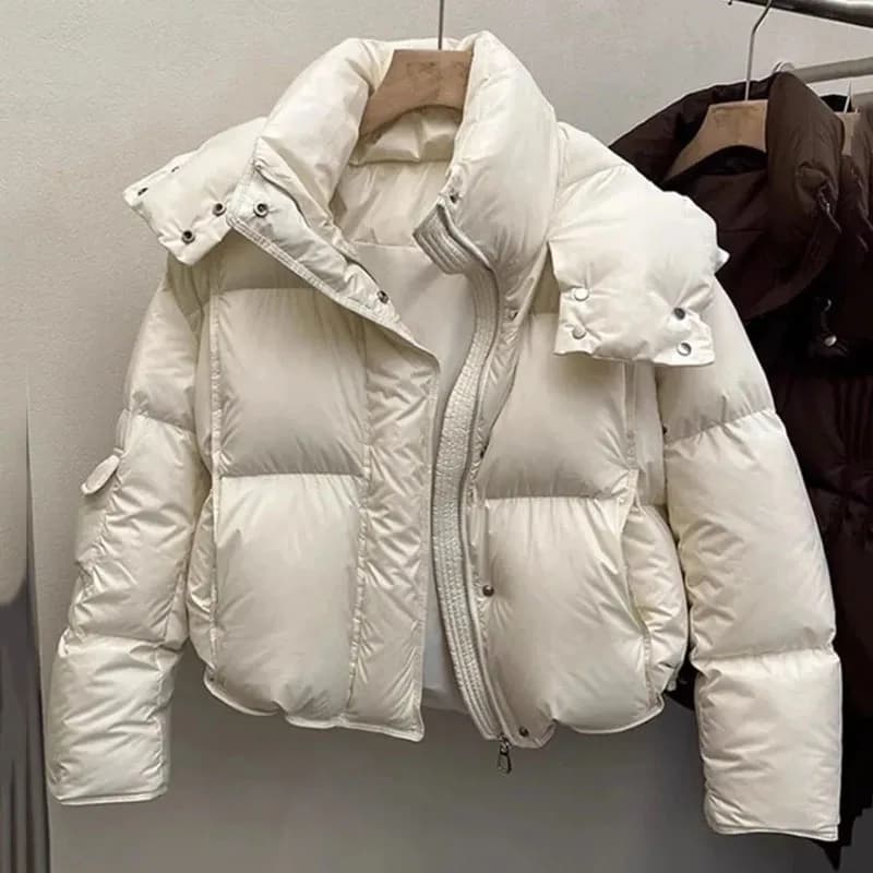 Women's Down Cotton Jacket Winter New Loose Hooded Parkas Female Coat Korean Short Thick Warm Cotton Padded Outerwear Ladies Top