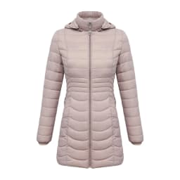SANTELON Women Long Warm Parka For Women Ultralight Padded Puffer Jacket Coat With Detachable Hood Lightweight Outwear Clothing
