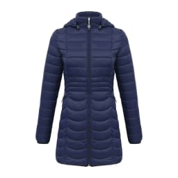 SANTELON Women Long Warm Parka For Women Ultralight Padded Puffer Jacket Coat With Detachable Hood Lightweight Outwear Clothing