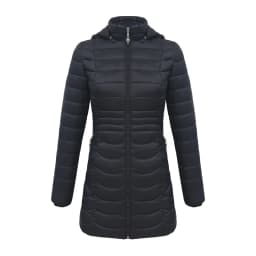 SANTELON Women Long Warm Parka For Women Ultralight Padded Puffer Jacket Coat With Detachable Hood Lightweight Outwear Clothing