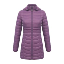SANTELON Women Long Warm Parka For Women Ultralight Padded Puffer Jacket Coat With Detachable Hood Lightweight Outwear Clothing