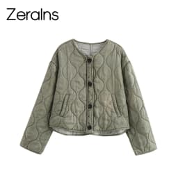 ZERAINS Simple and lightweight casual single breasted cotton jacket for women in autumn casual cotton jacket for outerwear