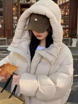 Sli ort Cotton Jaet Women's Winter Faion Bread Design Hooded American Sle Cact Size Ladies' Korean Version Coat