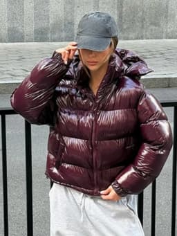 Casual Puffy Hooded Cotton Coats For Women Stand Collar Zipper Long Sleeve Warm Coat 2026 Autumn Lady Street Chic Down Jacket