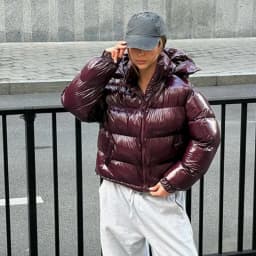 Casual Puffy Hooded Cotton Coats For Women Stand Collar Zipper Long Sleeve Warm Coat 2026 Autumn Lady Street Chic Down Jacket