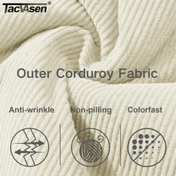 TACVASEN Corduroy Sherpa Fleece Lined Heavy Jackets Womens Fashion Fuzzy Casual Outwears Winter Thermal Coats Female Windbreaker