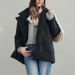 Maden Women's Cotton-padded Lapel Coat Loose Fit Warm Short Puffer Jacket Casual Commuter Black Korea Parkas Winter Outerwear
