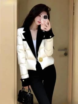 Stylish Thick Warm White Women's Coat Winter New Arrival High End Personality Korean Version Loose Fit Long Sleeve Zipper Clo...