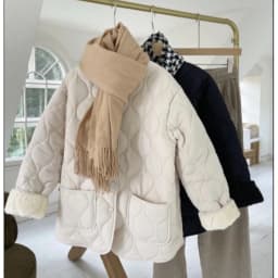 Warm Lamb Fur Splicing Lightweight Diamond Grid Winter Korean Loose Small Fragrance Style Diamond Grid Cotton Jacket Women