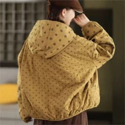 Johnature Women Vintage Hooded Button Parkas Warm Polka Dot 2025 Winter New Loose Casual Soft Female Pockets Thick Parkas