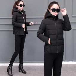 2026 Winter New Women Light Down Cotton Hooded Jacket Warm Loose Short Outerwear Casual Female Bread Clothing Cotton Basic Coats