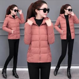 2026 Winter New Women Light Down Cotton Hooded Jacket Warm Loose Short Outerwear Casual Female Bread Clothing Cotton Basic Coats