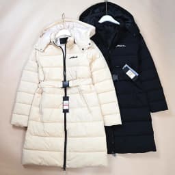 Autumn Winter Women's Cotton Jacket Mid-Length Embroidered Button Cotton Warm Casual Elastic Waist Coat Zipper Closure Long S...
