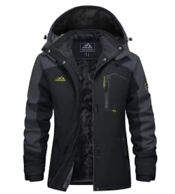 TACVASEN Women Winter Waterproof Ski Parka Jacket Thermal Fleece Windproof Casual Work Jacket Padded Snow Down Coat With Pockets