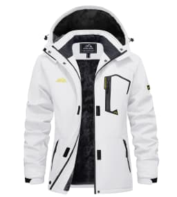 TACVASEN Women Winter Waterproof Ski Parka Jacket Thermal Fleece Windproof Casual Work Jacket Padded Snow Down Coat With Pockets