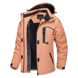 TACVASEN Women Winter Waterproof Ski Parka Jacket Thermal Fleece Windproof Casual Work Jacket Padded Snow Down Coat With Pockets