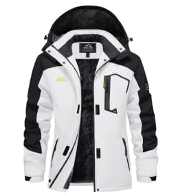 TACVASEN Women Winter Waterproof Ski Parka Jacket Thermal Fleece Windproof Casual Work Jacket Padded Snow Down Coat With Pockets