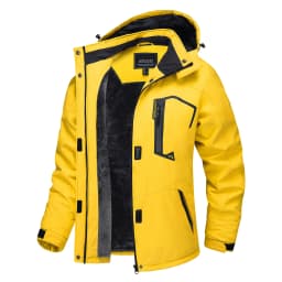 TACVASEN Women Winter Waterproof Ski Parka Jacket Thermal Fleece Windproof Casual Work Jacket Padded Snow Down Coat With Pockets