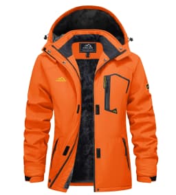 TACVASEN Women Winter Waterproof Ski Parka Jacket Thermal Fleece Windproof Casual Work Jacket Padded Snow Down Coat With Pockets