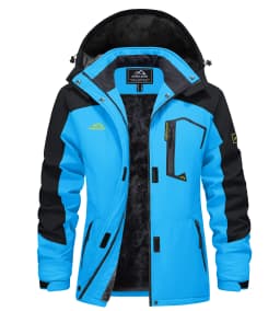 TACVASEN Women Winter Waterproof Ski Parka Jacket Thermal Fleece Windproof Casual Work Jacket Padded Snow Down Coat With Pockets