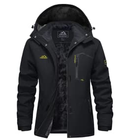 TACVASEN Women Winter Waterproof Ski Parka Jacket Thermal Fleece Windproof Casual Work Jacket Padded Snow Down Coat With Pockets